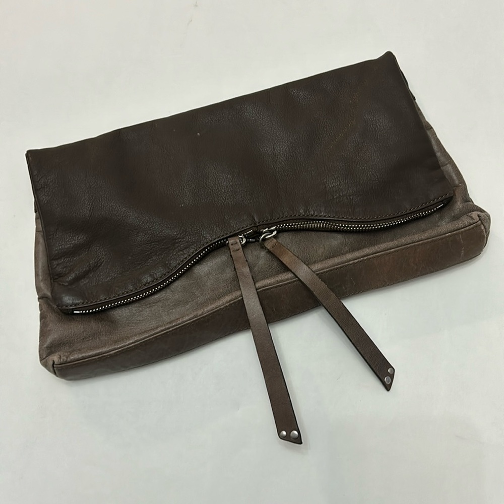 Kenneth Cole Leather Clutch | Brown